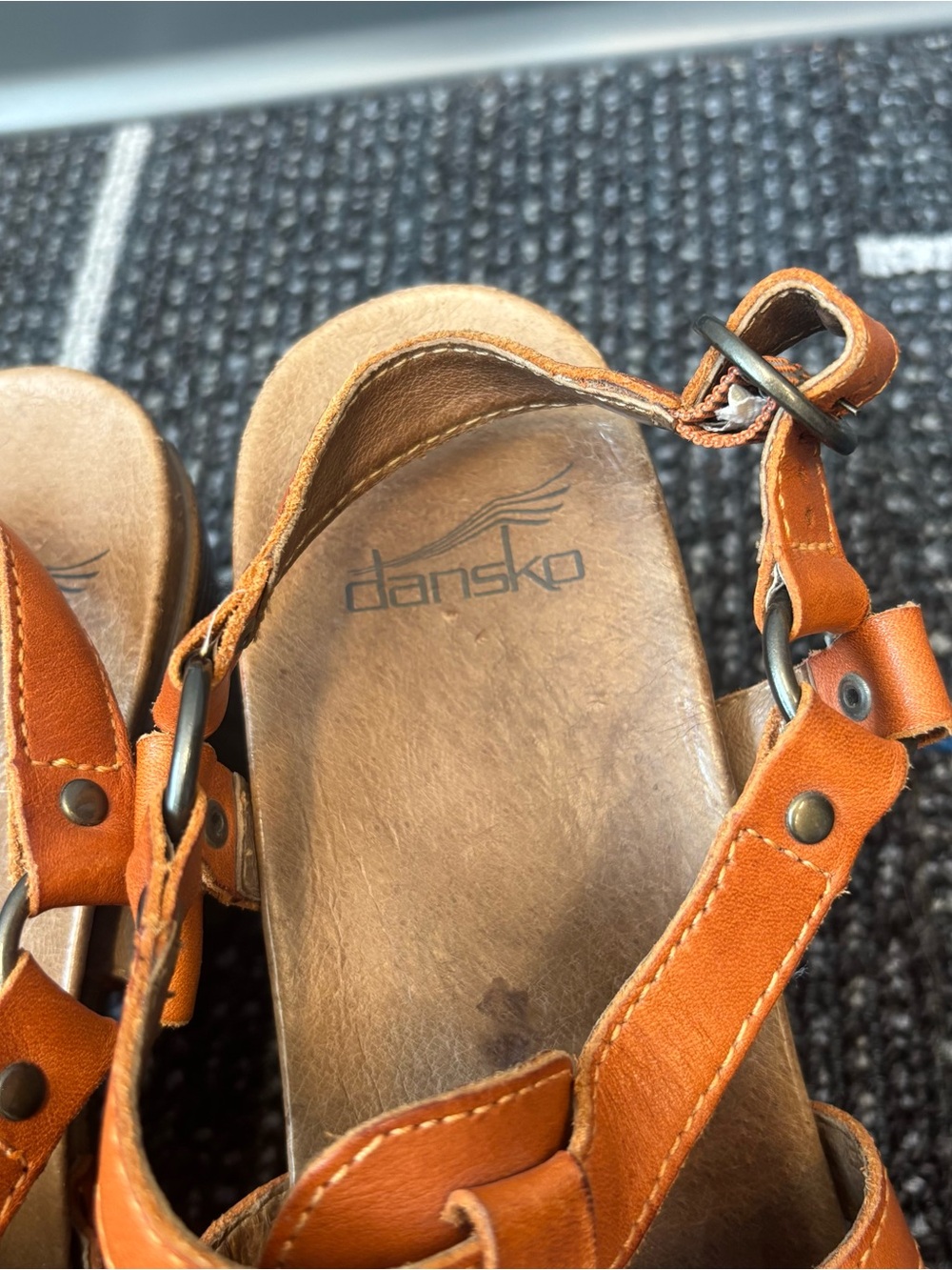Dansko Randy Brandy Orange Leather Heeled Sandals Shoes Slingback 40 US 9.5-10 - Picture 3 of 10